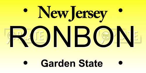 RONBON New Jersey License Plate