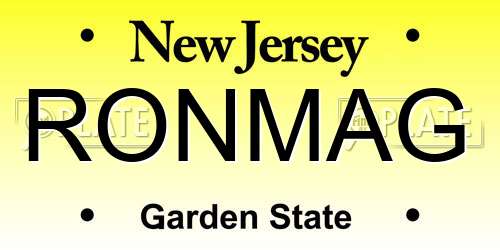 RONMAG New Jersey License Plate
