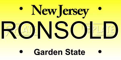 RONSOLD New Jersey License Plate