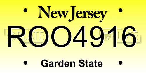 ROO4916 New Jersey License Plate