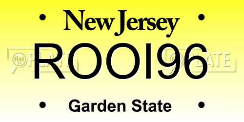 ROOI96 New Jersey License Plate