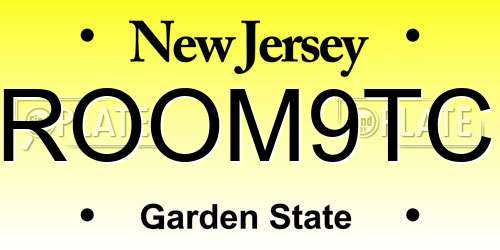 ROOM9TC New Jersey License Plate