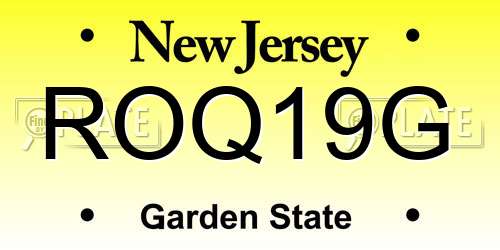 ROQ19G New Jersey License Plate