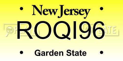 ROQI96 New Jersey License Plate
