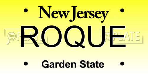 ROQUE New Jersey License Plate