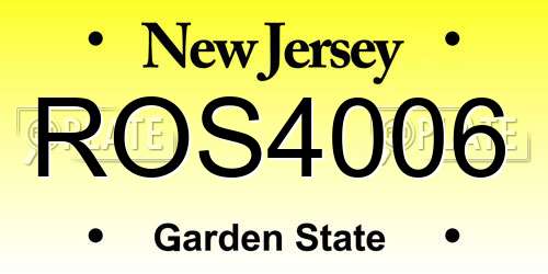ROS4006 New Jersey License Plate