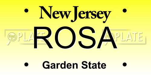 ROSA New Jersey License Plate
