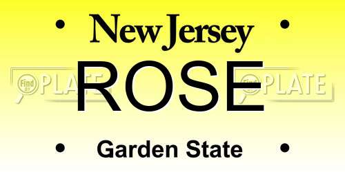 ROSE New Jersey License Plate