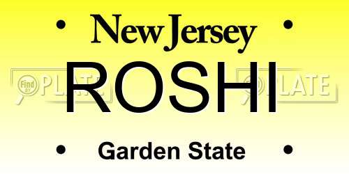 ROSHI New Jersey License Plate