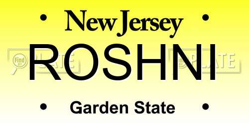ROSHNI New Jersey License Plate