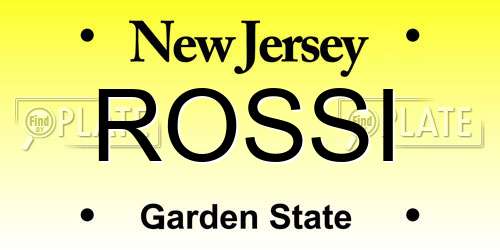 ROSSI New Jersey License Plate