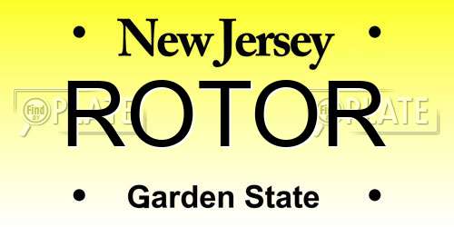 ROTOR New Jersey License Plate