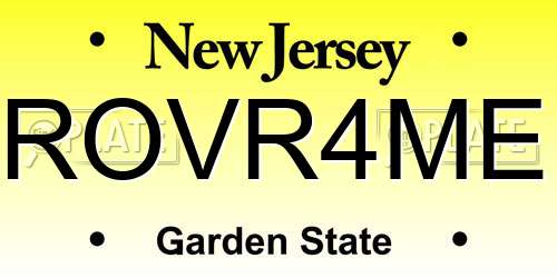 ROVR4ME New Jersey License Plate