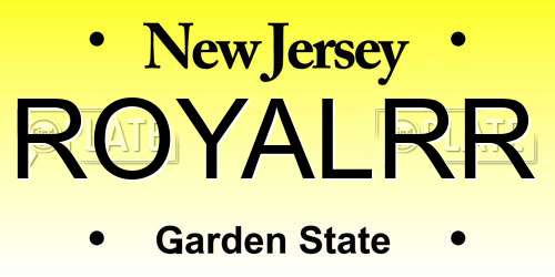 ROYALRR New Jersey License Plate