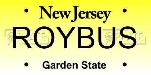 ROYBUS New Jersey License Plate