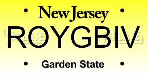 ROYGBIV New Jersey License Plate