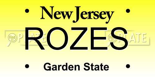 ROZES New Jersey License Plate