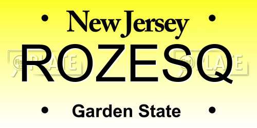 ROZESQ New Jersey License Plate