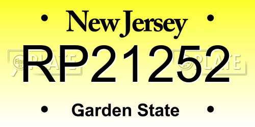 RP21252 New Jersey License Plate