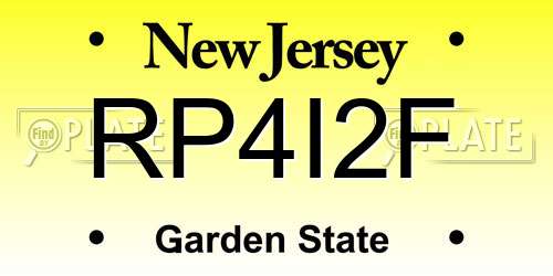 RP4I2F New Jersey License Plate