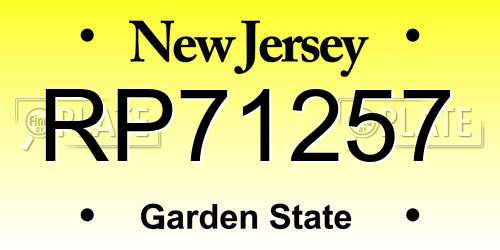 RP71257 New Jersey License Plate