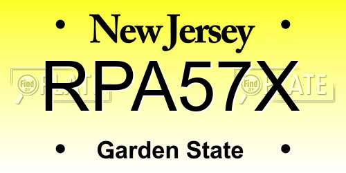 RPA57X New Jersey License Plate