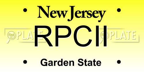 RPCII New Jersey License Plate