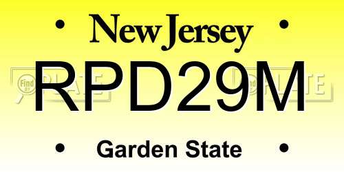RPD29M New Jersey License Plate