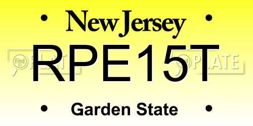 RPE15T New Jersey License Plate