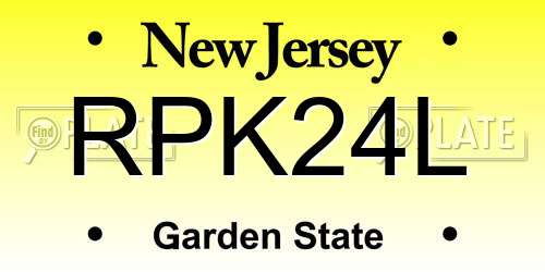 RPK24L New Jersey License Plate