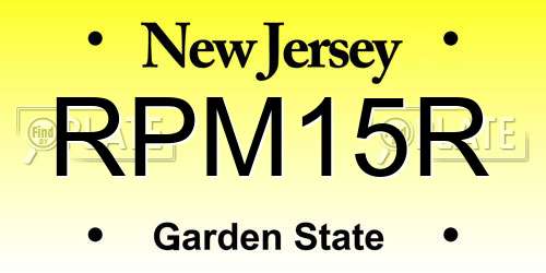 RPM15R New Jersey License Plate