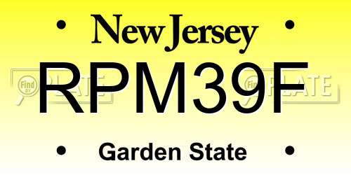 RPM39F New Jersey License Plate