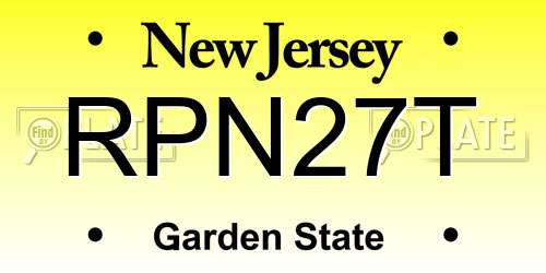 RPN27T New Jersey License Plate