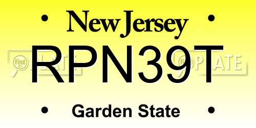 RPN39T New Jersey License Plate