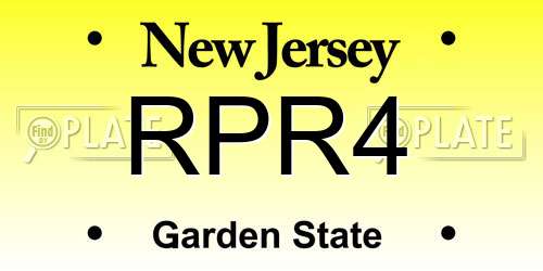 RPR4 New Jersey License Plate
