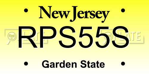 RPS55S New Jersey License Plate