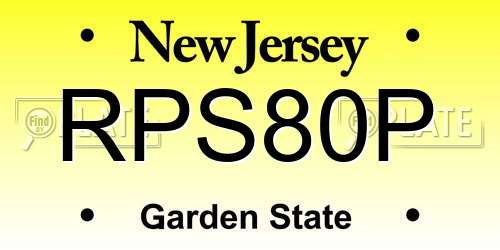 RPS80P New Jersey License Plate