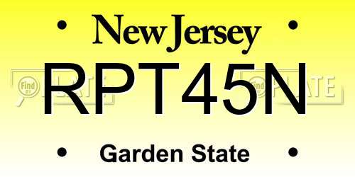 RPT45N New Jersey License Plate