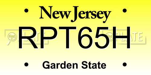 RPT65H New Jersey License Plate