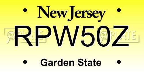 RPW50Z New Jersey License Plate