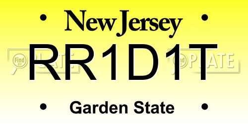 RR1D1T New Jersey License Plate