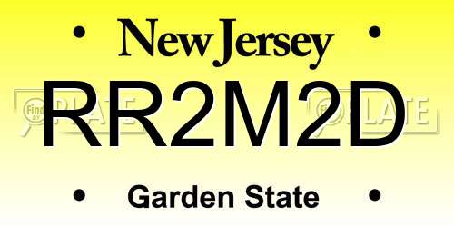 RR2M2D New Jersey License Plate