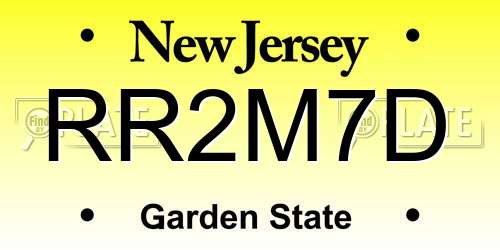 RR2M7D New Jersey License Plate