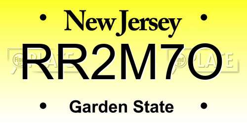 RR2M7O New Jersey License Plate