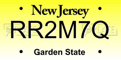 RR2M7Q New Jersey License Plate