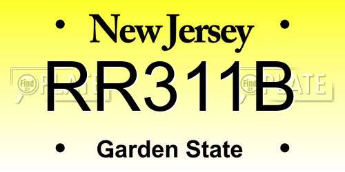 RR311B New Jersey License Plate