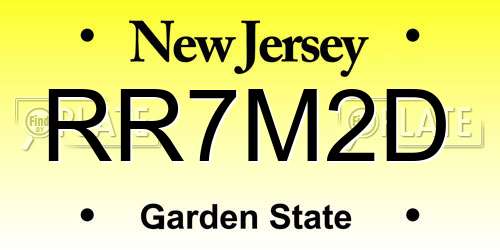 RR7M2D New Jersey License Plate