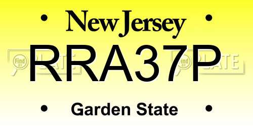 RRA37P New Jersey License Plate