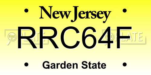 RRC64F New Jersey License Plate
