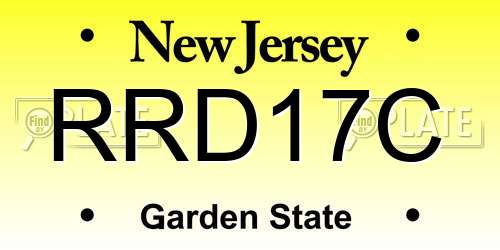 RRD17C New Jersey License Plate
